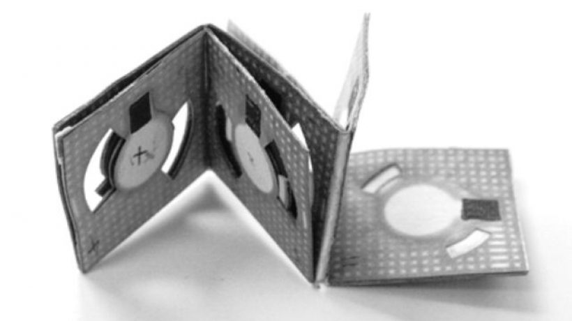 This origami battery charging with the bathwater