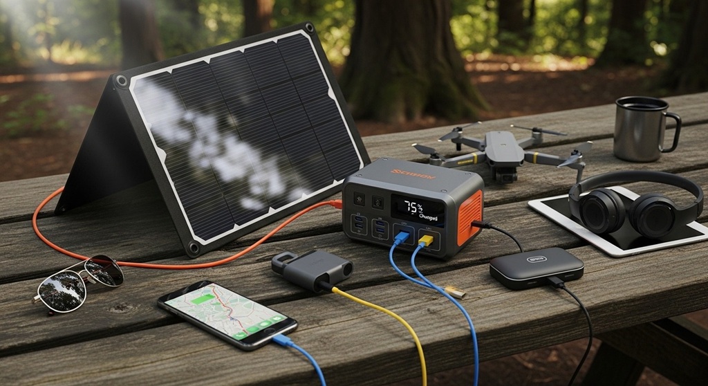 Portable power system for travel gadgets