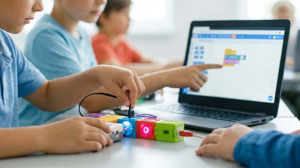 Dallas students learning coding in a modern STEM classroom